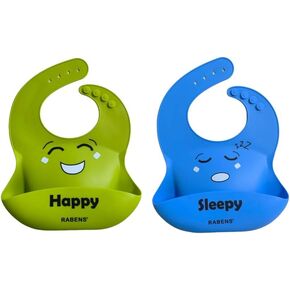 MY FIRST EMOTIONS - SILICONE BABY BIBS SET OF 2