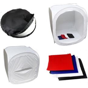 2xhome - 32" Photography Lighting Tent - Large Big Photo Photographic Continuous Light Box Softbox Soft Studio Booth- Multicolored White Black Blue Red 4 Backgrounds