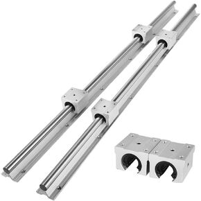 2PCS Linear Guide Rails SBR12 SBR16 SBR20 SBR25 300-2200mm & 4PCS UU Bearing Blocks Smooth Motion For DIY Mills CNC Parts For Beginners DIY Use(SBR20 800MM)