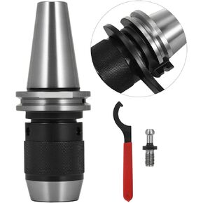 CAT40-APU13-100 Drill Chuck Keyless Collet Chuck Tool Holder W/Pull Stud Spanner Wrench For CNC Lathe Milling Drill Press For Beginners DIY Use