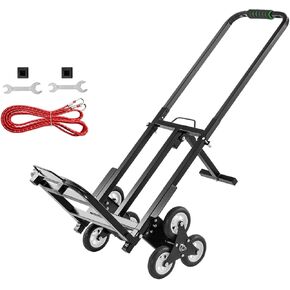 330lbs 460lbs Stair Climbing Cart Folding Trolley Heavy Duty Portable Folding Hand Truck Dolly Cart With Adjustable Handle For Beginners DIY Use(460lbs Basic)