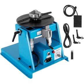 5/10KG Mini Semi-Automatic Rotary Welding Positioner Turntable Tilte Table 0-90º W/ 3 Jaw Lathe Chuck For Annular Welding For Beginners DIY Use