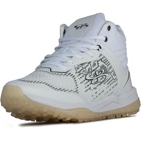 Boombah Viper Pureknit Women's Turf Mid Shoes - White Out - Multiple Color Options - Multiple Sizes