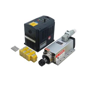 Engraving Air Cooling Spindle Motor Kit 1.5kw 1500w Square Spindle 24000RPM + VFD Inverter RS485 7pcs ER11 For CNC Milling Accessories(380v)