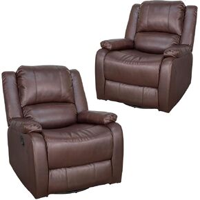 RecPro Charles Collection | 30" Swivel Glider RV Recliner | RV Living Room (Slideout) Chair | RV Furniture | Glider Chair (Mahogany, 2-Pack)