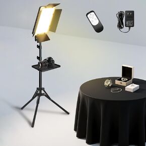 36W Photography Lighting with Tray & Remote, Arsoer Bi-Color 2700K-6500K Video Light with Barndoor & Display, CRI95+ 72" Video Lighting for Video Recording/YouTube/TikTok/Live Streaming/Ins