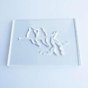Two Birds Router Inlay Template Set, 7.5 x 5.5 inches, Laser Cut Acrylic, for Woodworking and Charcuterie Boards