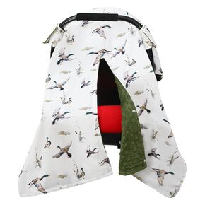 Honeydak Mallard Duck Car Cover Cover Cover Carseat Covering Minky Infant Prising Danopy Presctiping Pleekaboo Oper