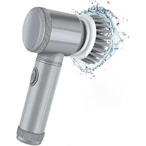Spin Scrubber with 6 Brush Heads, Handheld Rotating Cleaning Brush, Wireless Charging Shower & Bathroom Cleaning Brush, Multi-Purpose Electric Scrub for Home, Kitchen, Tile, and Car