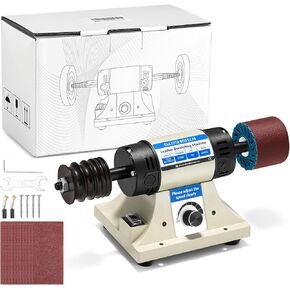 BAOSHISHAN Leather Burnishing Machine, Adjustable Speed Leather Edge Grinder Polishing Tool, with 12pcs Sanding Sleeves, 350W for Leathercraft