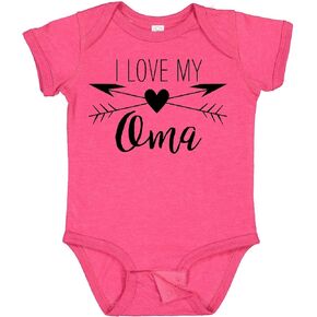 inktastic I Love My Oma Heart and Arrows Baby Bodysuit
