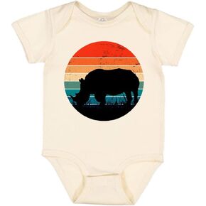 Rhino Silhouette Retro Baby Infant Bodysuit