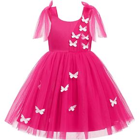 IDOPIP Toddler Baby Girls Shiny Butterfly Tutu Dress Princess Birthday Party Pageant Flower Girl Wedding V-Backless Dresses