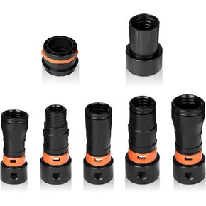 7-Piece Vacuum Hose Adapter Kit, Universal Vacuum Attachments for 1-1/4" Hose, Multi-Size Connectors 0.9" to 1.75" for Shop Vac & Wet Dry Vacuum Cleaner