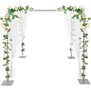 4 Post Hardware Kit Outdoor Wedding Party Stand with Base Back Drop Adjustable Stand 4 Post Heavy Duty Backdrop Stand Kit for Wedding Party Photography Display