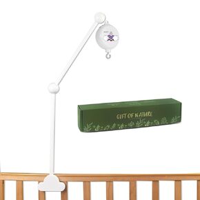 27 in White Wooden Crib Mobile arm 360° Adjustable Angle Baby Mobile arm,Crib Mobile arm with Music Box -Volume Control 12 lullabies (Turn & Music,Turn only, Music only)