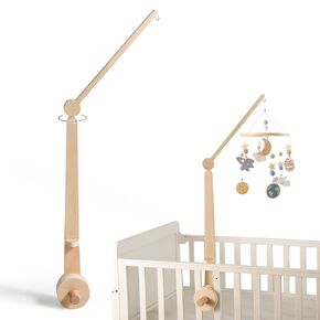 Baby Crib Mobile Arm Wooden Mobile Arm for Crib Rotating Baby Mobile Hanger for Crib Baby Girl or Boy Nursery Decor
