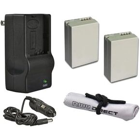 High Capacity Batteries (2 Units) + AC/DC Travel Charger Compatible with Canon PowerShot G3 X + Krusell Multidapt Neck Strap (Black Finish)