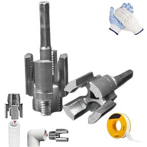 Integrated Internal & External Pipe Threading Tool, 2025 New Upgrades PVC Pipe Threader, 1/2" (Dn15) 3/4" (Dn20) Pipe Sizes Rethreading Tool (style2)