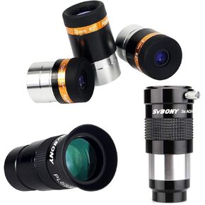 SVBONY Telescope Lens 4mm 10mm 23mm, Bundle with 40mm Eyepiece and 3X Barlow Lens