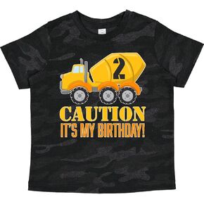 inktastic 2nd Birthday Construction Truck, Cement Mixer - 2 Toddler T-Shirt