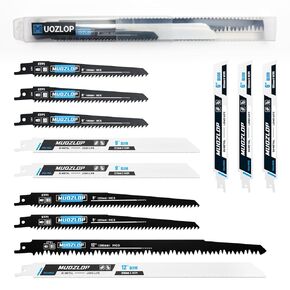 10 Pack Reciprocating Saw Blades Set， High Carbon Saw Blades，Metal and Woodcutting Saw Blades with Organizer Case (10 Pack)