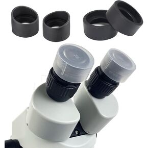 Gringoo 2 Sets Microscope Eyepiece Cover + Dust Free Cover, Rubber & Plastic, 34mm & 39-42mm, Binocular Trinocular, LED, 40x Magnification, Microscope Accessories