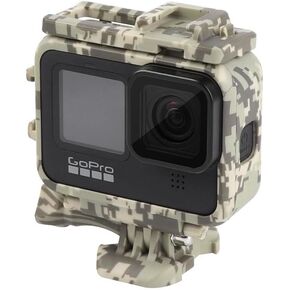 REFLEX CAMERA Camouflage Protective Frame Case for Go Pro Hero 13/12/11/10/9 – Shockproof Cover with Dual Cold Shoe Mounts, Durable Fit for Accessories, Outdoor & Adventure Filming