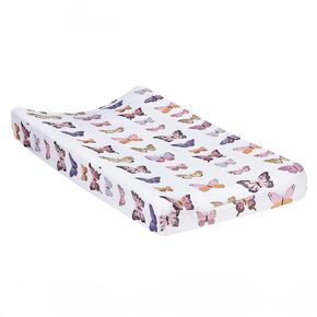 Lambs & Ivy Butterfly Dreams Soft/Cozy Fleece Changing Pad Cover - White