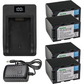 استبدال شاحن البطارية Ultrafast Kastar لـ JVC GY-HC500 GY-HC500E ، GY-HC500U GY-HC500UN ، GY-HC500SPC GY-HC500SPCN ، GY-HC550 GY-HC550E GY-HC550UN CAM CAM 4K HANHELD HANDHELD