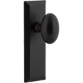 Keep Plate with Aeg Door Knob in Black Iron
