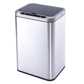 Half Scale Automatic Touchless Trash Can, 13L/3.5 Gallon, Silent Lid, Stainless Steel