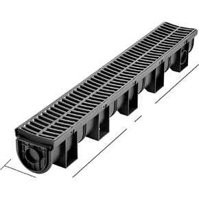 Driveway Trench Drainage Kit System Channel Drain With Plastic Grate 4-6 Pack HDPE Plastic Grille Black Garage Floor Drain For Beginners DIY Use(5.8x5.2 in 6pack)