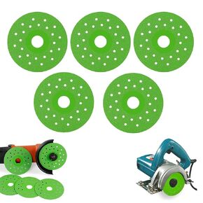 5 PCS Diamond Rock Slab Cutting Disc, 4 Inch Glass Cutting Piece 1mm Diamond Saw Blade for Angle Grinders, Indestructible Chamfered Saw Blades for Cutting and Grinding Ceramic, Tile and Marble