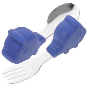 Vaguelly 1 Set Fork and Spoon Ergonomic Utensils for Feeding Lightweight and Compact for Home and School Use Parents