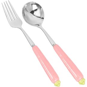 Milisten 2Pcs Adorable Easter Tableware Cute Carrot Fork Spoon for Home Use Safe Smooth Surface for S Dining Experience