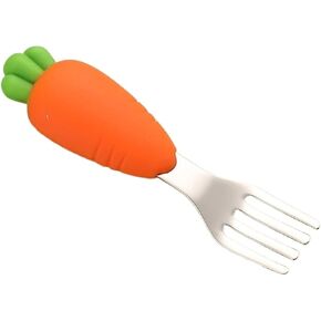 2pc 304 Stainless Steel with Carrot Shaped Fork Reusable Tableware