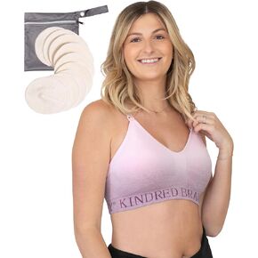 Kindred Hands Bravely Free Pumping Sports Bra (Ombre Purple ، Medium) و Build Plads القابلة للغسل العضوية القابلة للغسل