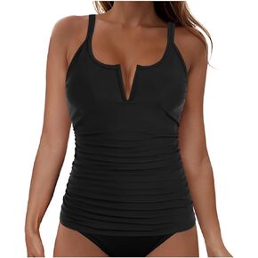 Tankini Tops for Women High Neck Swim Top Tummy Control Bathing Suit Top Modest Swim Tank Top No Bottom