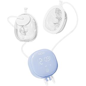 NCVI Wearable Breast Pump Hands Free with 21/24mm Flange, Portable Electric Automatic Breastfeeding Pump for Travel Work Equipped with Third-Generation Wearable Cups Non-Spill, On-The-go Size