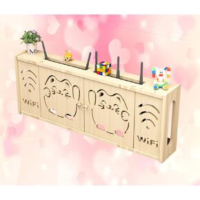 Router Storage Box Router Shelf No Drill Wooden WiFi Router Storage Box Hanging Router Support Wall Mounted WiFi Storage Box,B-71x28cm