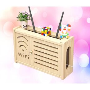 Router Storage Box Router Box Cover Wall WiFi Router Storage Box Floating Shelves Hanging Router Support WiFi Box Shelf Wall Storage,C-36x24cm