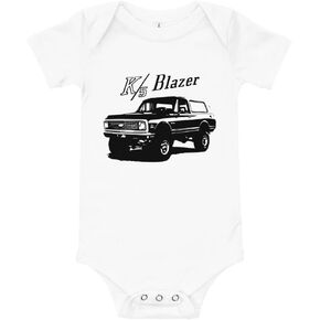1971 Chevy K5 Blazer Vintage Truck Baby Oneie Short Sleeve قطعة واحدة
