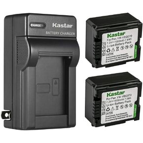 استبدال شاحن بطارية Kastar AC لـ Panasonic HDC-HS250 ، HDC-HS250K ، HDC-HS300 ، HDC-HS300K ، HDC-HS300P ، HDC-HS300PC ، HDC-HS350 ، HDC-HS700 ، HDC-HS700K ، HDC-MDH1