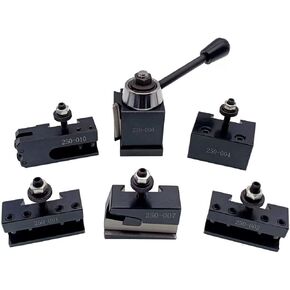 250-000 Quick Change Tool Post Set With Tool Holders For Lathe Swing Dia 6-9". (0XA-6PC)