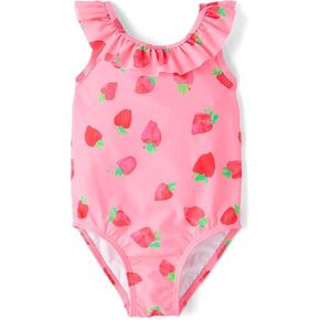 The Children's Place,Baby Girls,and Toddler One Piece Swimsuit,Strawberries,6 Months,9 Months