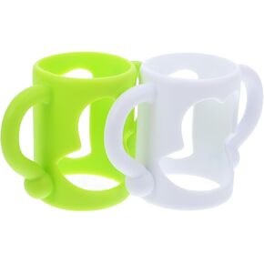 2pcs Silicone Bottle Handle Soft Non Slip Design for Easy Gripping Compatible with Narrow Neck Bottles Feeding
