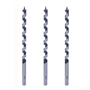 Wood Auger Bits 7/16 in. x 9 in. Screw Point Hex Shank for Wood Deep Hole Drilling-3Pcs