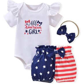 Aalizzwell Infant Baby Girls 4th of July Outfit