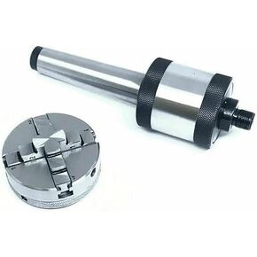 4 Jaw Self Centering 2"50Mm Lathe Chuck With Revolving Center Mt 3 Thread 14X1-Amz441